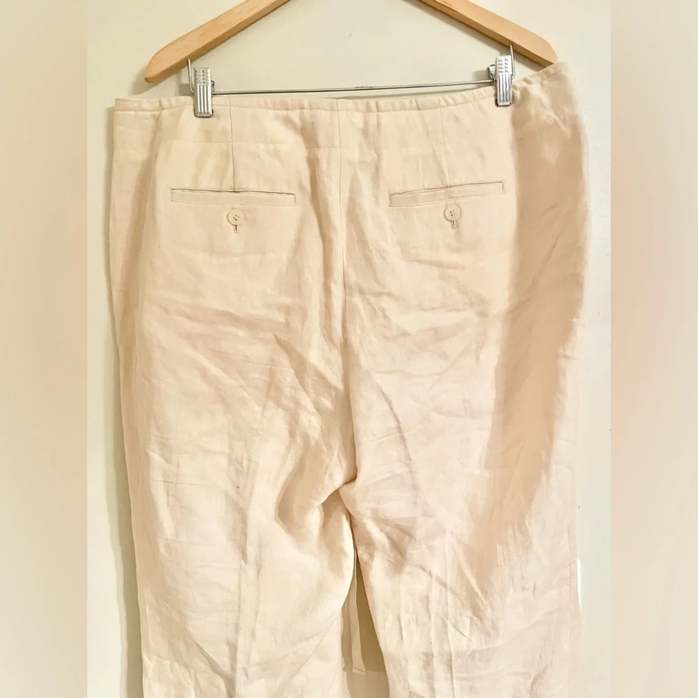 Talbot's: Classic Linen Trousers Cream Size 18W- EUC - Picture 6 of 9